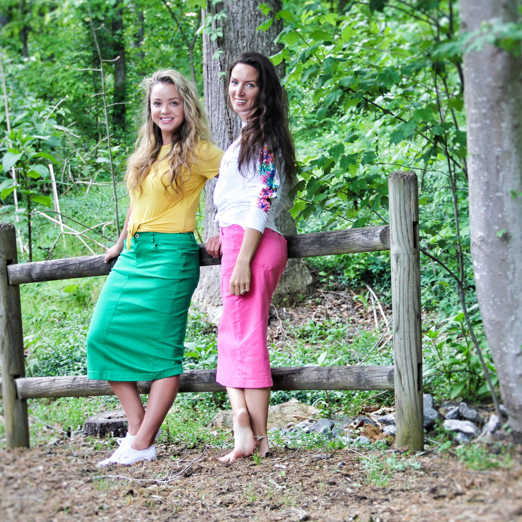 Hot Pink Denim Skirt