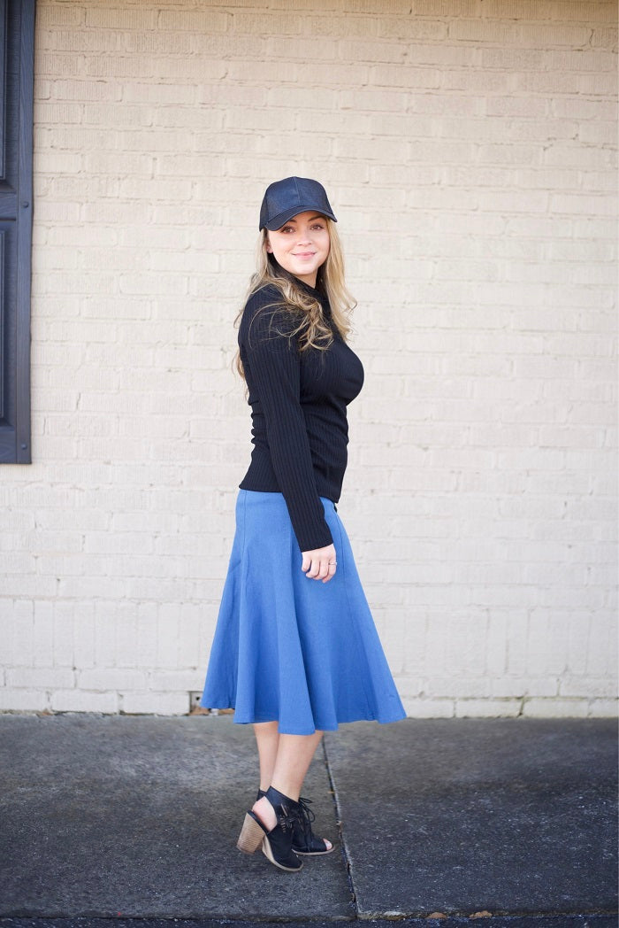 Denim Trumpet Style Skirt