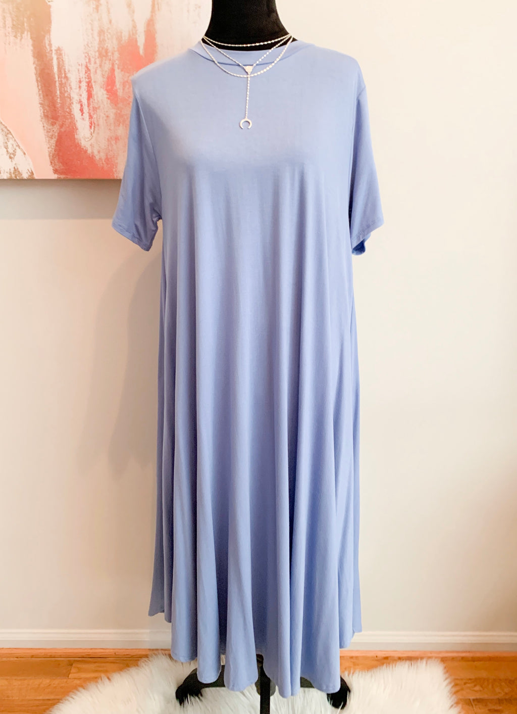 Flowy Dress in Blue - Plus