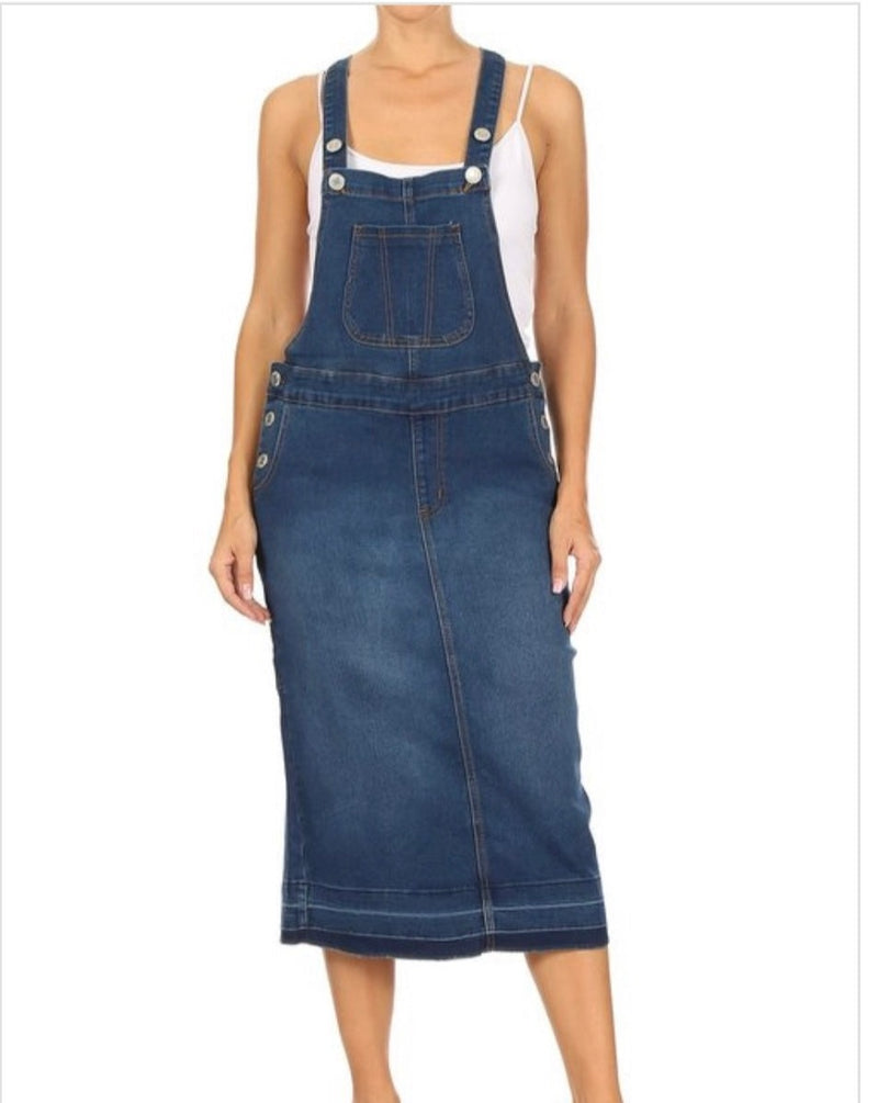 Dark Denim Overall Dress Layla Lael Dark Denim Overall Dress Layla Lael