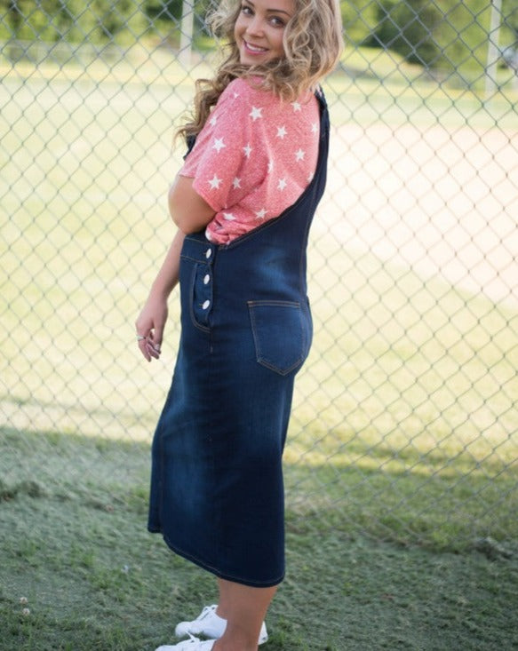 Dark Denim Overall Dress