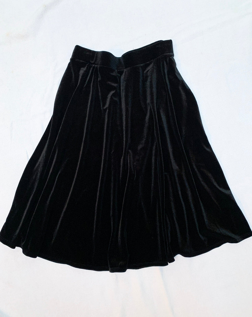 Black Velvet Flare Skirt - Plus
