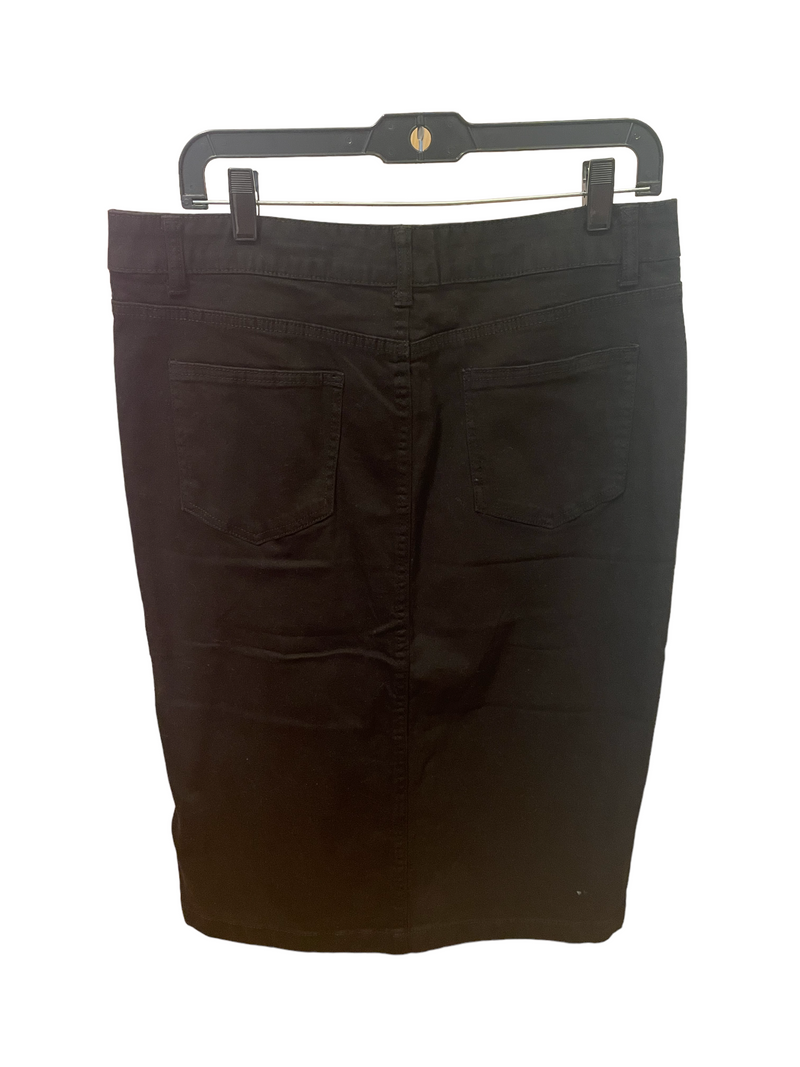 Black Stretchy Denim Style Skirt